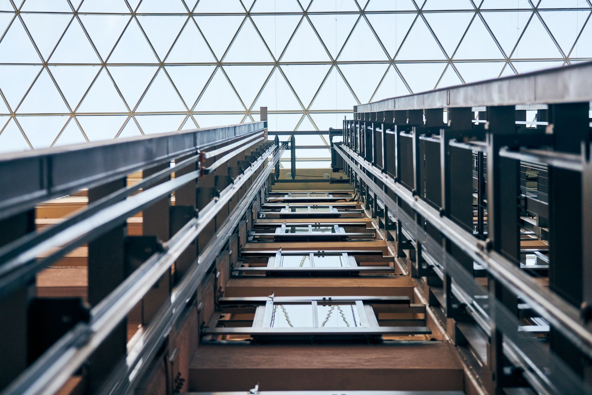Open elevator lift shaft